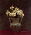 Narcisses in an Opaline Glass Vase flower painter Henri Fantin Latour